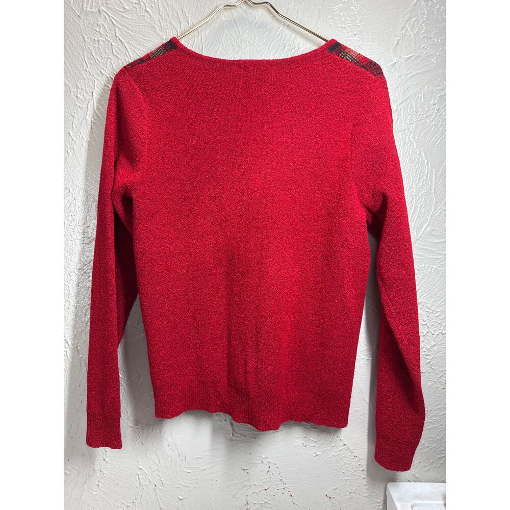 Christopher &‎ Banks Women's Long Sleeve Zip-Front Sweater Red Tan Black Small - Picture 3 of 5